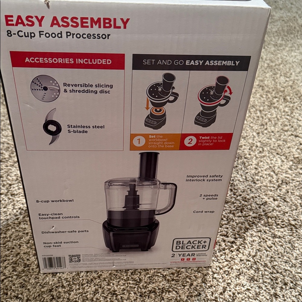 Black & Decker Easy Assembly 8-Cup Food Processor